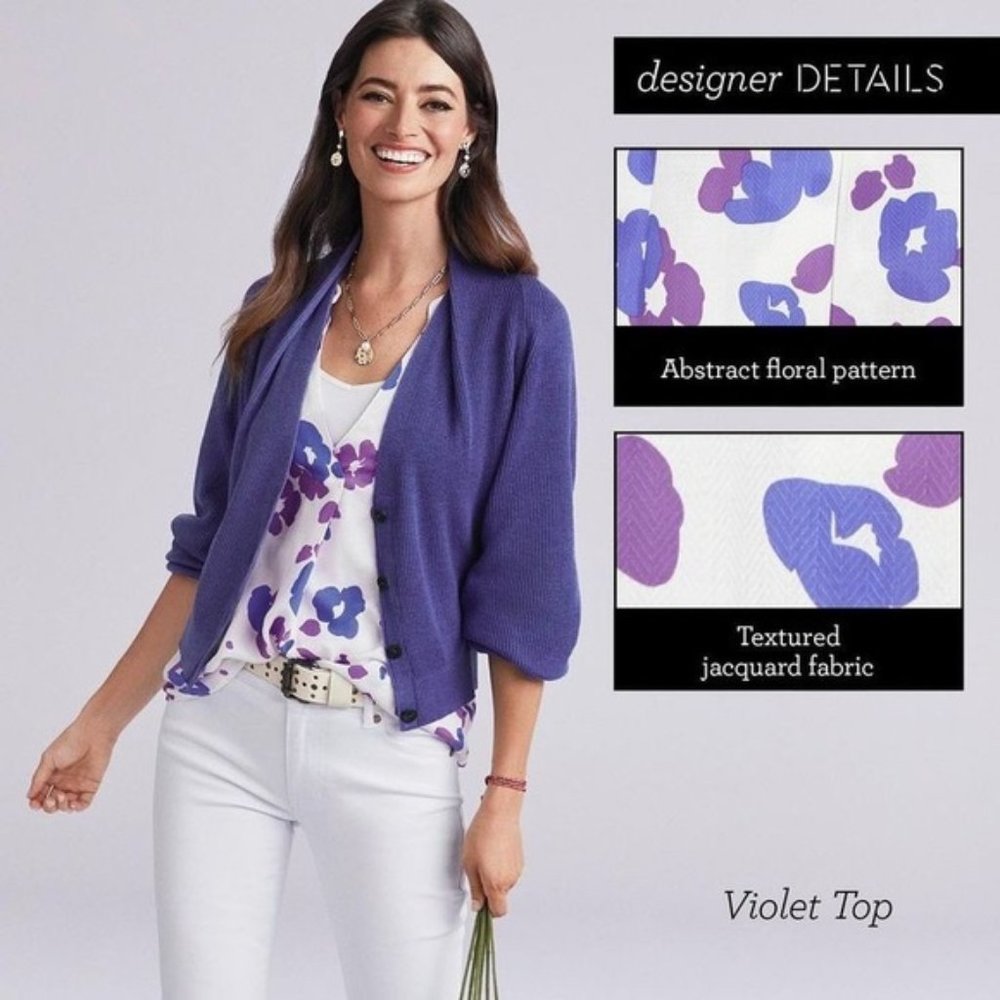 CAbi Violet Top Sz S